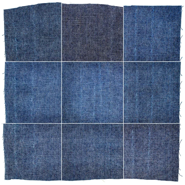 Collection de textures en tissu jeans bleu Image En Vente