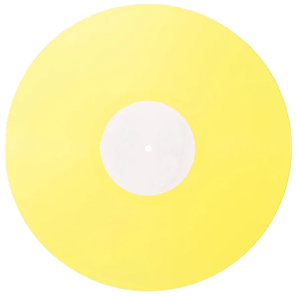 Yellow vinyl record isolated on white background — Stock Photo, Image