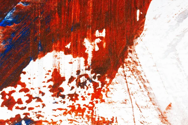 Absztrakt piros és kék kézzel festett akril háttér — Stock Fotó
