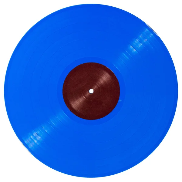 Disco in vinile blu isolato su sfondo bianco — Foto Stock