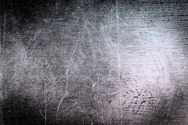 Zerkratzte schmutzige staubige Kupferplatte Textur, Schwarz-Weiß-Bild. — Stockfoto