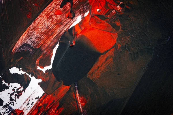 Černé a červené ručně malované akrylové pozadí — Stock fotografie