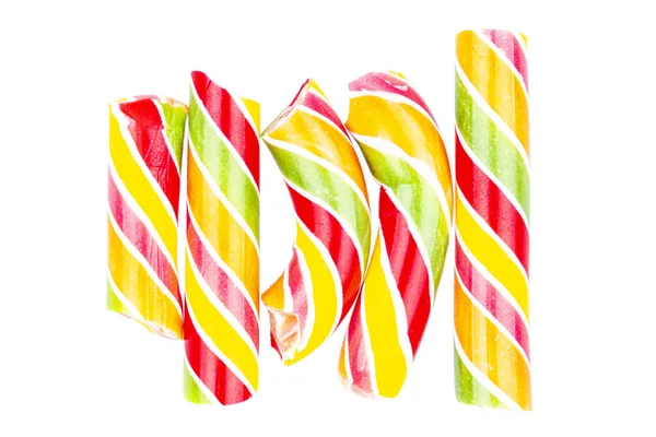 Tasty broken colorful striped candy cane — Stock Photo, Image