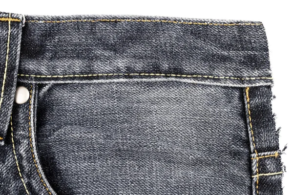 Piece of black jeans fabric — Stock Photo, Image