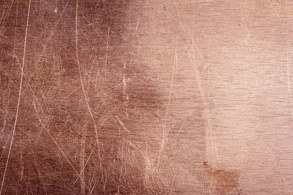 Scratched sujo dusty cobre placa textura, fundo de metal velho — Fotografia de Stock