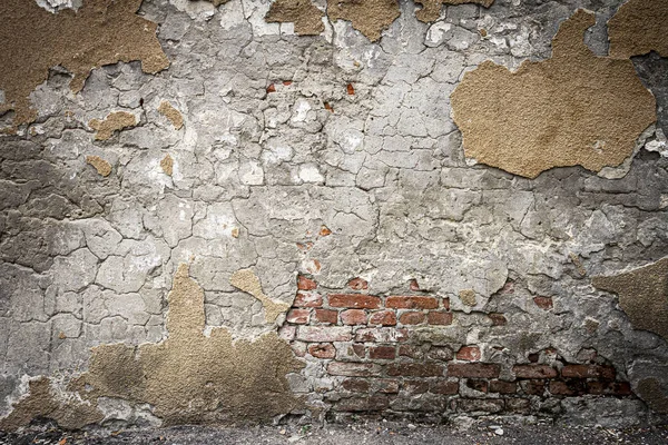 Eski tuğla ve sıva duvar — Stok fotoğraf