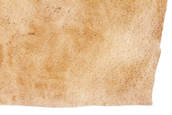 Piece of brown leather, back side — Stock Photo, Image