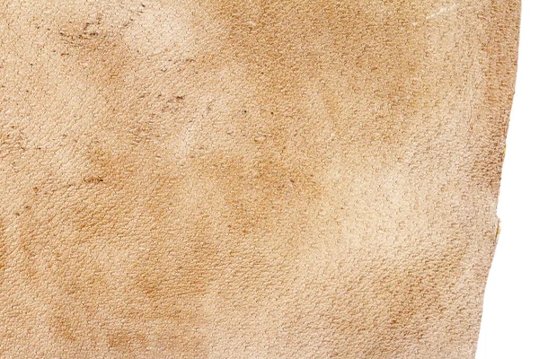 Piece of brown leather, back side — Stock Photo, Image