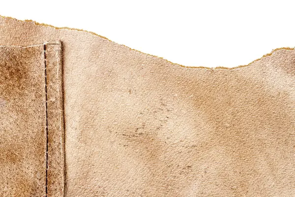 Kahverengi deri parçası, arka taraf — Stok fotoğraf