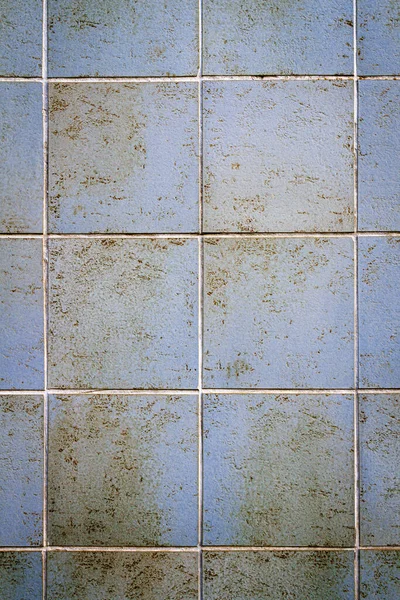 Moderne Verweerde Blauwe Tegel Muur Textuur Achtergrond — Stockfoto