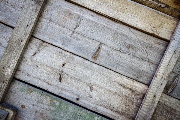 Old Wood Plank Wall Texture Background Wooden Wall Nails Background — Stock Photo, Image