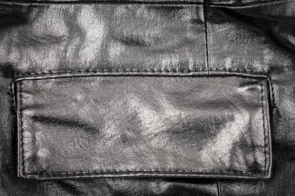 Zgniecione Czarne Skórzane Tło Streszczenie Tekstury Skóry Kieszeniami — Zdjęcie stockowe