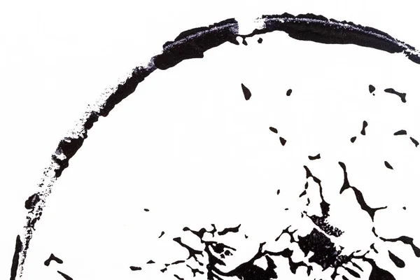 Siyah Beyaz Boyalı Akrilik Arka Plan Boyalı Noktalar Fırça Darbeleriyle — Stok fotoğraf