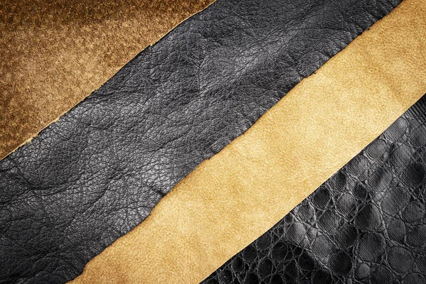 Brown Black Leather Artificial Alligator Skin Textures Background — Stock Photo, Image