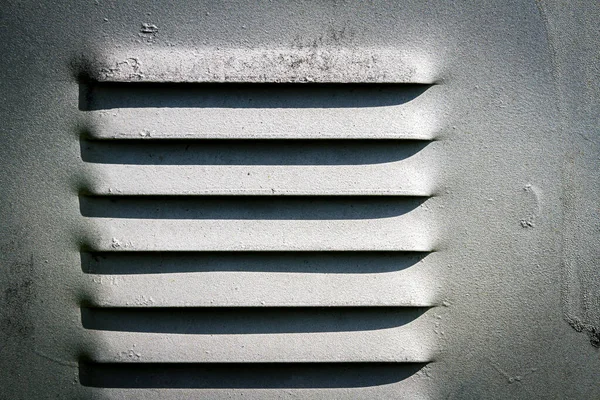 Old Ventilation Grille Metal Wall Painted Gray — Stock Photo, Image