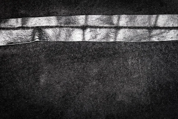 Смятый Черный Кожаный Текстурный Фон Абстрактная Текстура Кожи Швом Задняя — стоковое фото