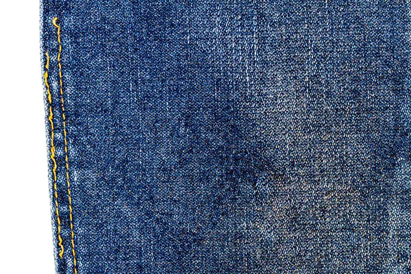 Jeans Denim Bleu Poche Arrière Isolé Sur Fond Blanc — Photo