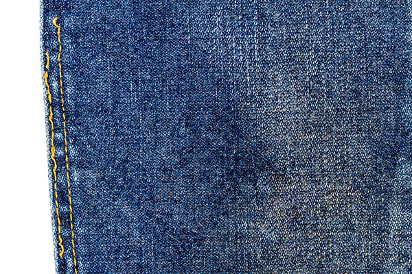 Blauwe Denim Jeans Achterzak Geïsoleerd Witte Achtergrond — Stockfoto