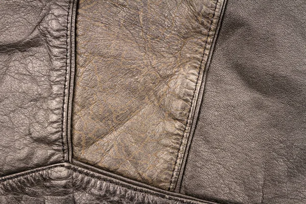 本革の質感の背景 抽象的なヴィンテージステッチの革の背景 — ストック写真