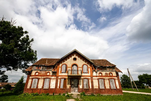 Velho Abandonado Casa Século Xix Lituânia — Fotografia de Stock
