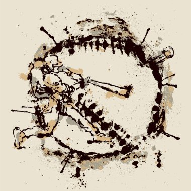 Beyzbol oyuncusu topu dizi içinde