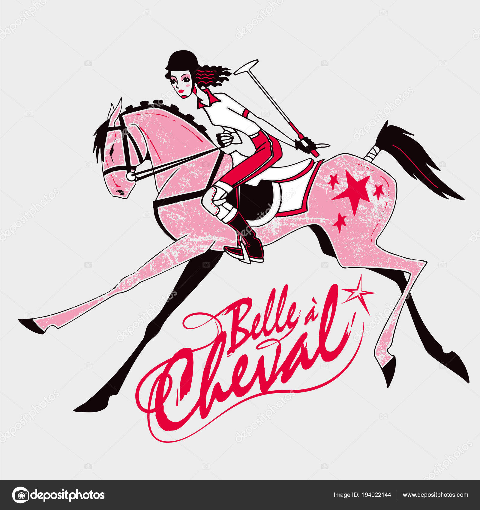 Download Girl Riding Horse Polo Horse Female Player Vector ...
