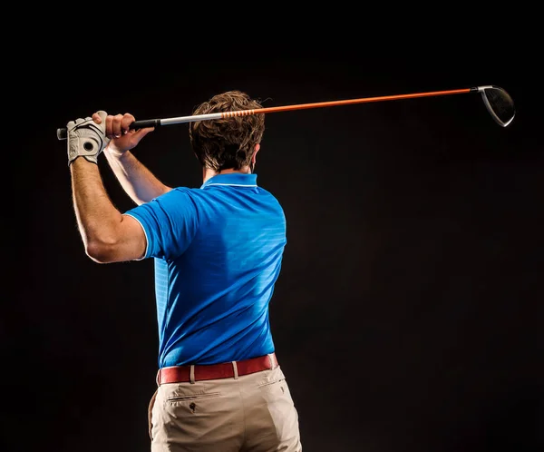 Golfista Sta Portando Pallina Golf Campo Verde Primo Piano Giocatore — Foto Stock