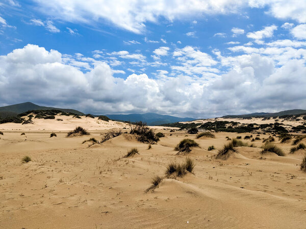 Дюны Пискина, крупнейший природный пляж в Европе, Арбус, Италия. The wonderful oasis of Piscinas, with imposing and sinuous dunes of fine, warm golden sand, considered among the most beautiful in the world
