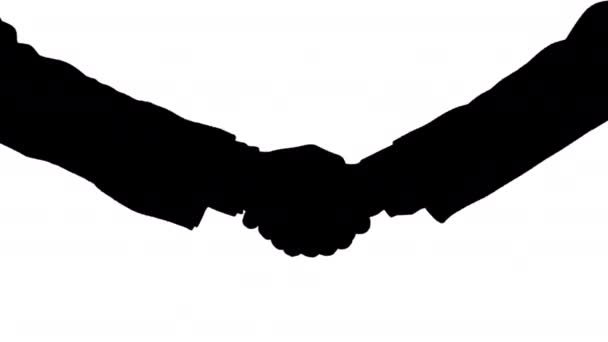 Handshake svart siluett — Stockvideo
