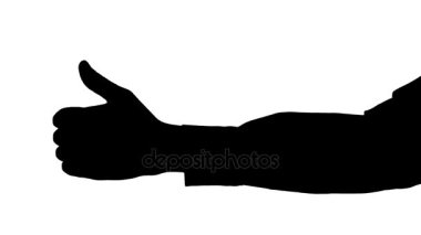 Erkek el başparmak jest siluet