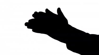 Hareketli erkek alkışlar yan görünümü arka plan sesi ile eller