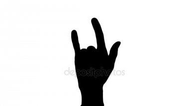 Erkek el işareti boynuzları/el-boynuzları jest/Ily işareti silueti