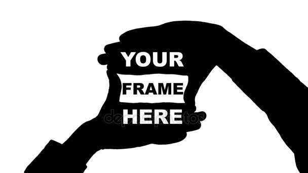 移动男手架姿态与题字"你的框架在这里" — 图库视频影像