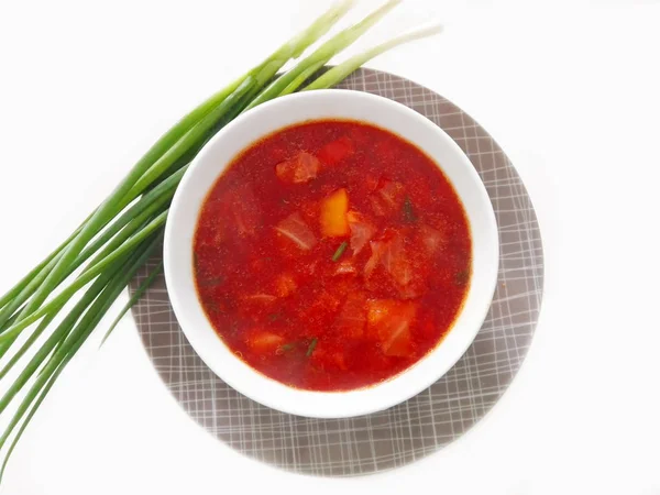 Ukrainian red borsch — Stock Photo, Image