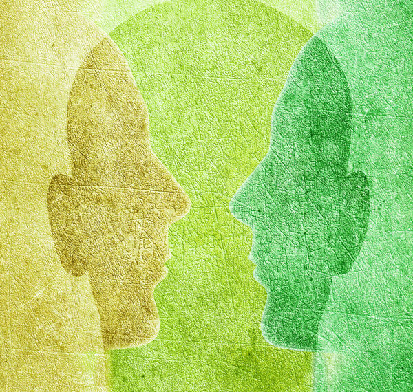 Три цветных головы цифровая иллюстрация
