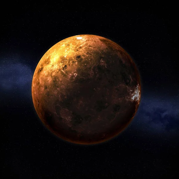 黑色背景下金星的计算机图稿 — 图库照片