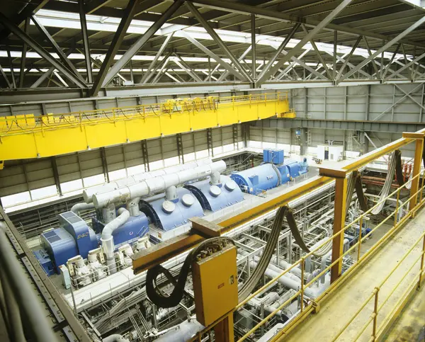 High Angle View Turbines Gas Fired Power Station — Stock Photo, Image