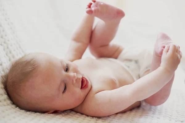Bebé Recién Nacido Acostado Espalda — Foto de Stock
