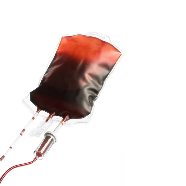 Donated blood in plastic bag — Stock Photo, Image