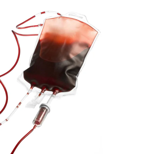 Donated blood in plastic bag — Stock Photo, Image