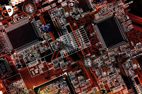 Computer motherboard in details — Stock Photo, Image