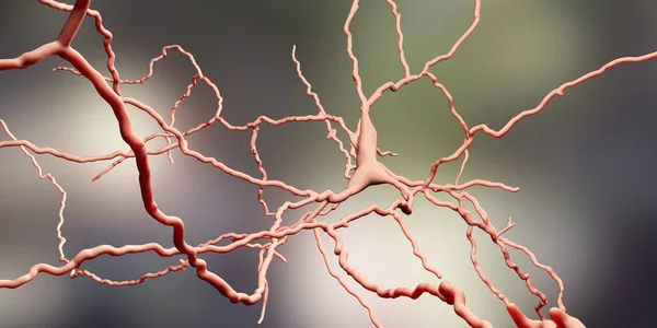 Cellule Cerebrali Dopaminergiche Illustrazione Digitale — Foto Stock