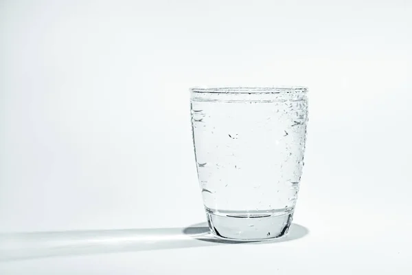 Glass Water Condensation White Background — Stock Photo, Image