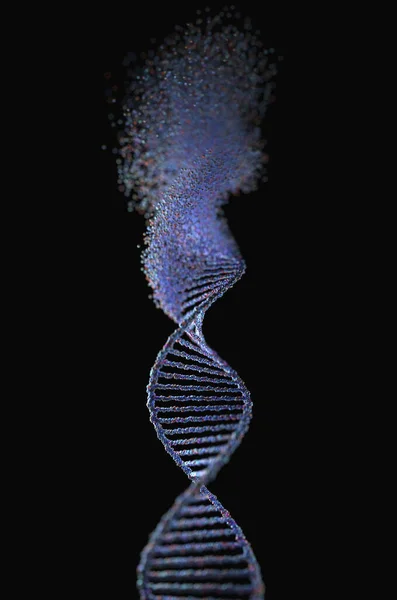 Dna Strand Med Skador Konceptuell Digital Illustration — Stockfoto