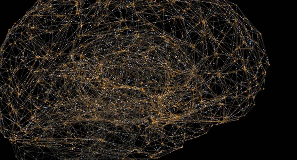 Den Mänskliga Hjärnan Representeras Ljuspunkter Förbundna Med Linjer Illustration — Stockfoto