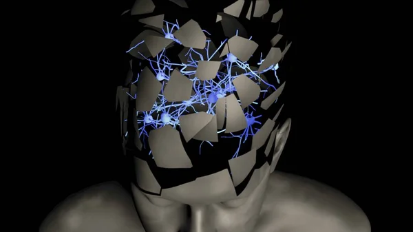 Нейроны Мозга Концептуальная Иллюстрация — стоковое фото
