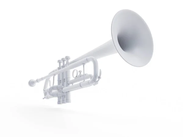 Vit Trumpet Dator Illustration — Stockfoto