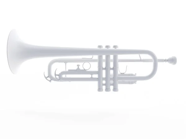 Trompete Branco Ilustração Computador — Fotografia de Stock