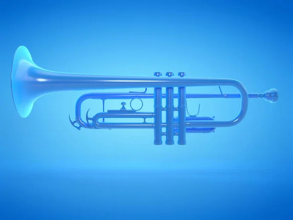 Blue Trumpet Computer Illustration — Stock Photo, Image