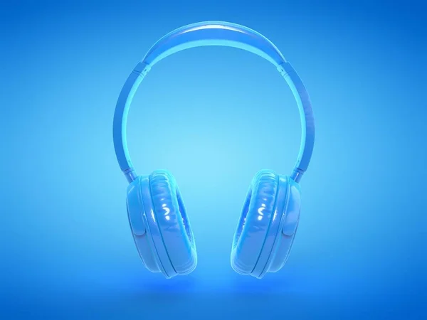 Blue Headphones Computer Illustration — Stock Photo, Image